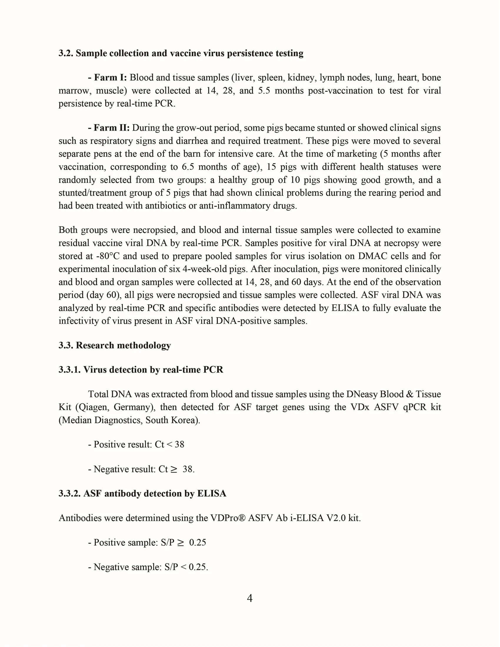 Evaluation of the persistence of AVAC ASF LIVE vaccine virus