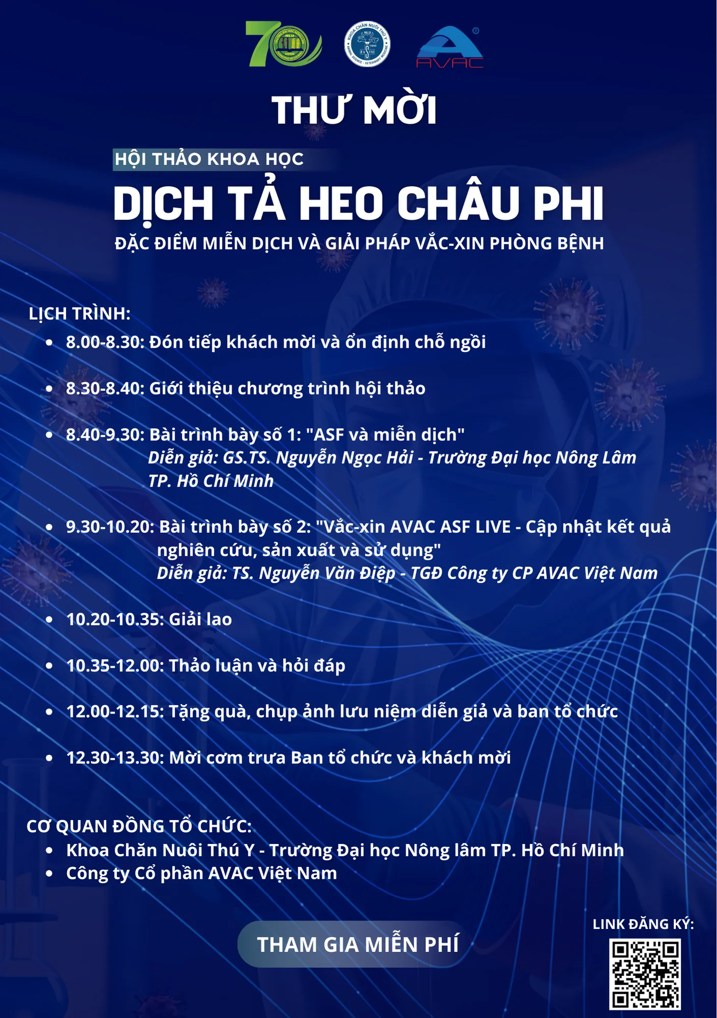 HỘI THẢO KHOA HỌC: “DỊCH TẢ HEO CHÂU PHI – ĐẶC ĐIỂM MIỄN DỊCH & GIẢI PHÁP VẮC-XIN PHÒNG BỆNH”