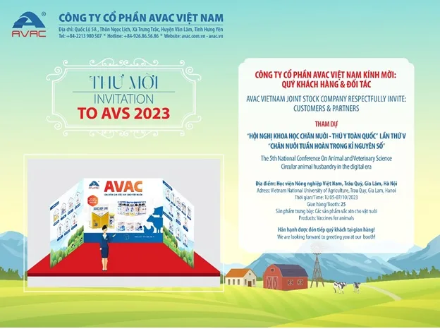 THƯ MỜI THAM DỰ HỘI NGHỊ KHOA HỌC CHĂN NUÔI THÚ Y TOÀN QUỐC LẦN THỨ 5 – AVS 2023